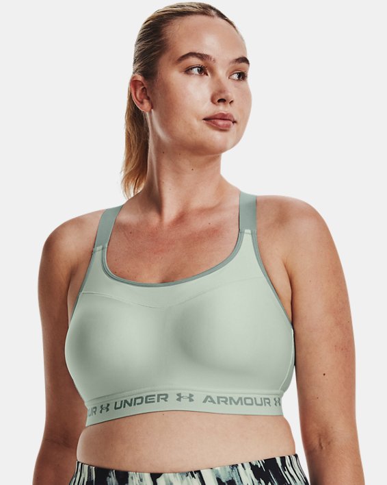 Women's Armour® High Crossback Sports Bra in Green image number 4